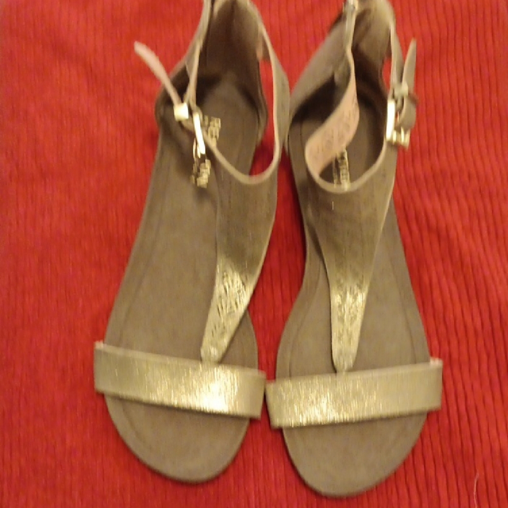 Reaction Kenneth Cole Gold and Tan Sandals